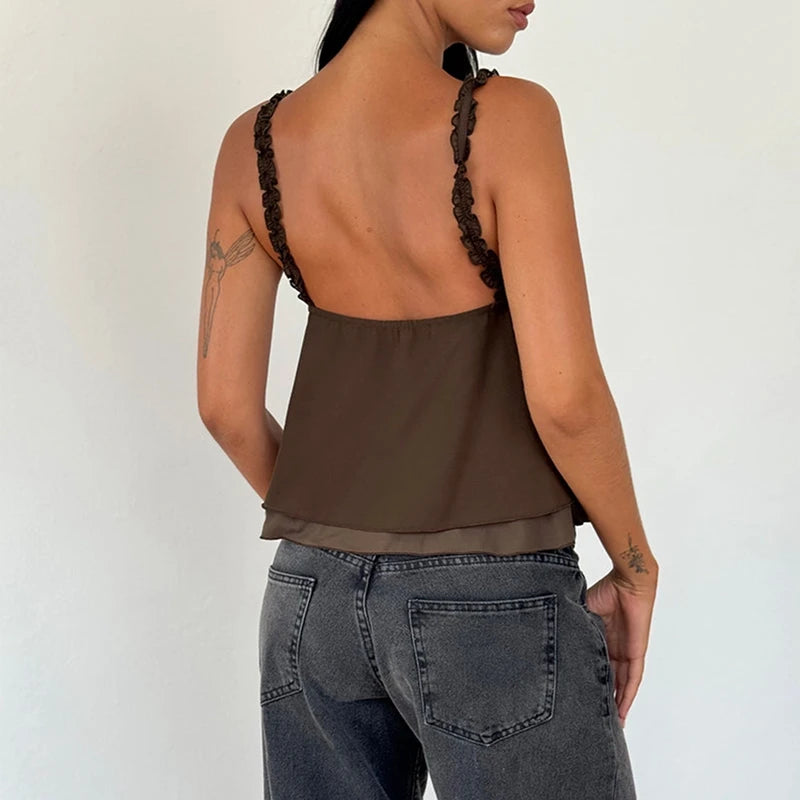 Ruffle Camisole Crop Top