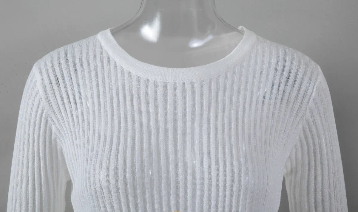 Long Sleeve triped See Through top