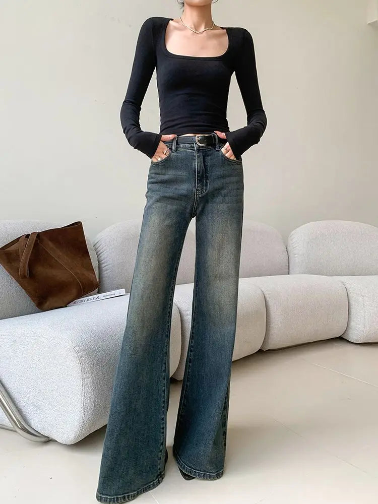 Ladies Wide Leg Jeans