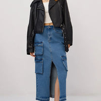 Faux Leather Jacket With Shearling Lining