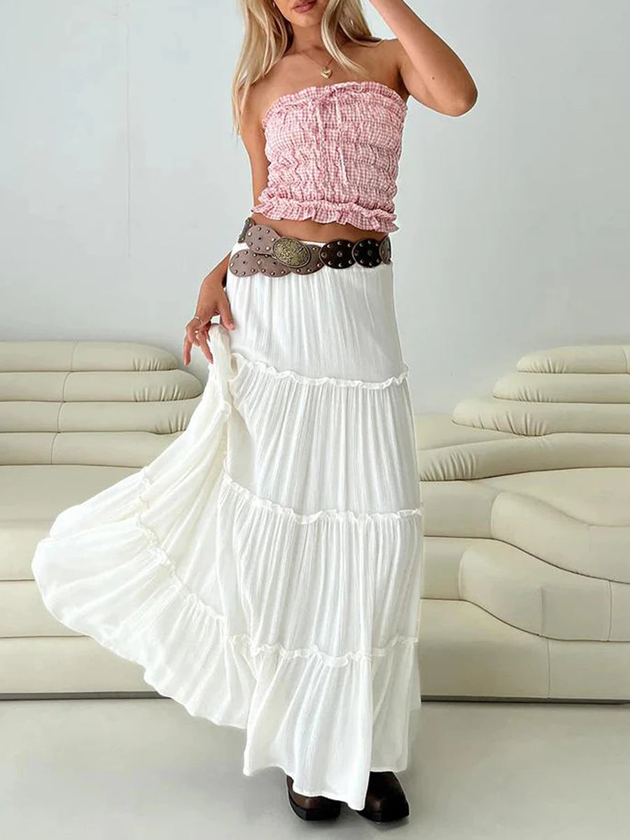 Serena Plaid Off The Shoulder Top
