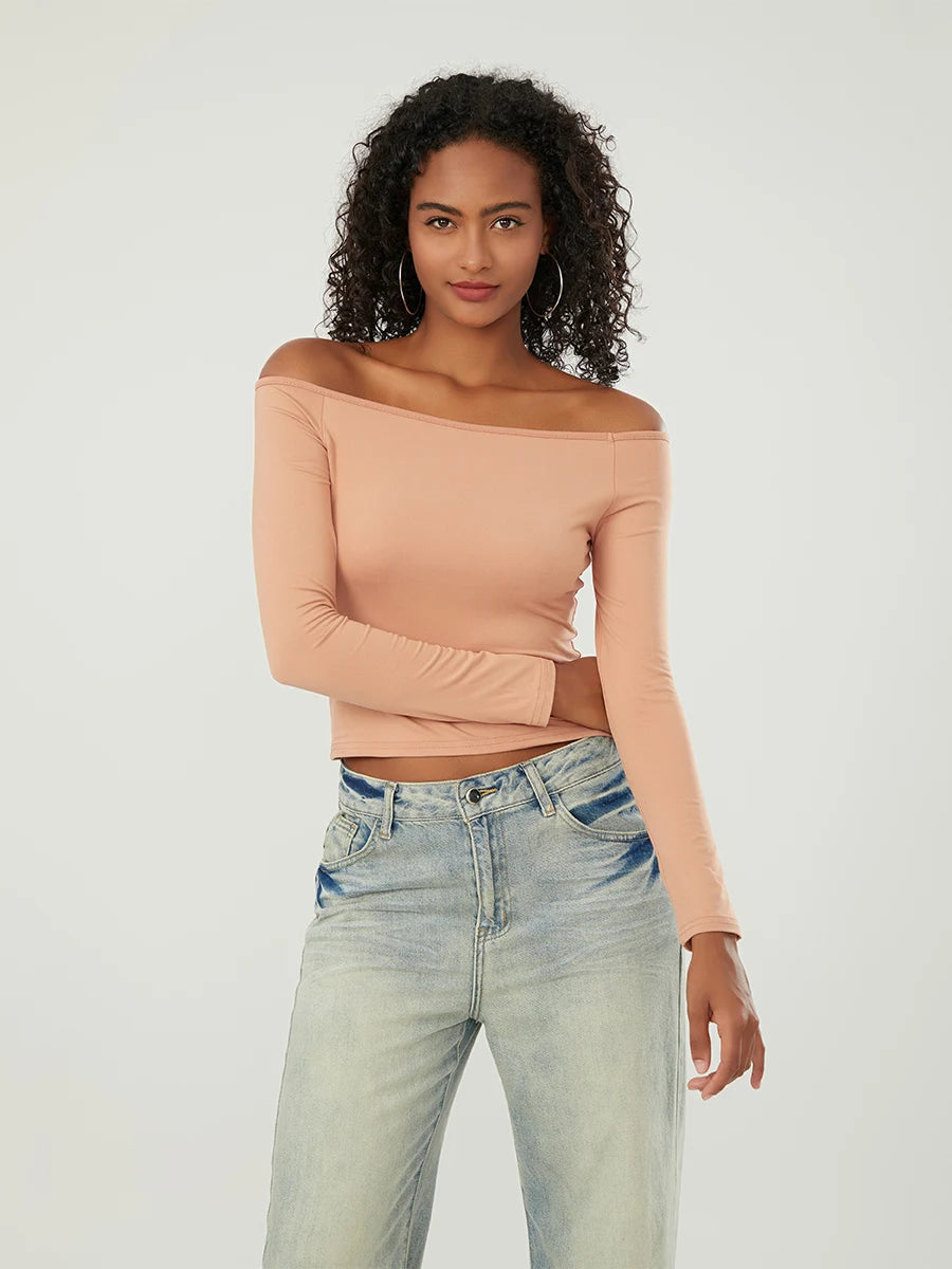 Long-Sleeve Off-the-Shoulder PlushSoft Top