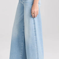 Blue High Rise Stride Wide-Leg Jeans