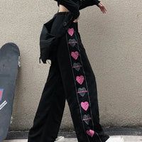 Love Heart Print Sweatpants