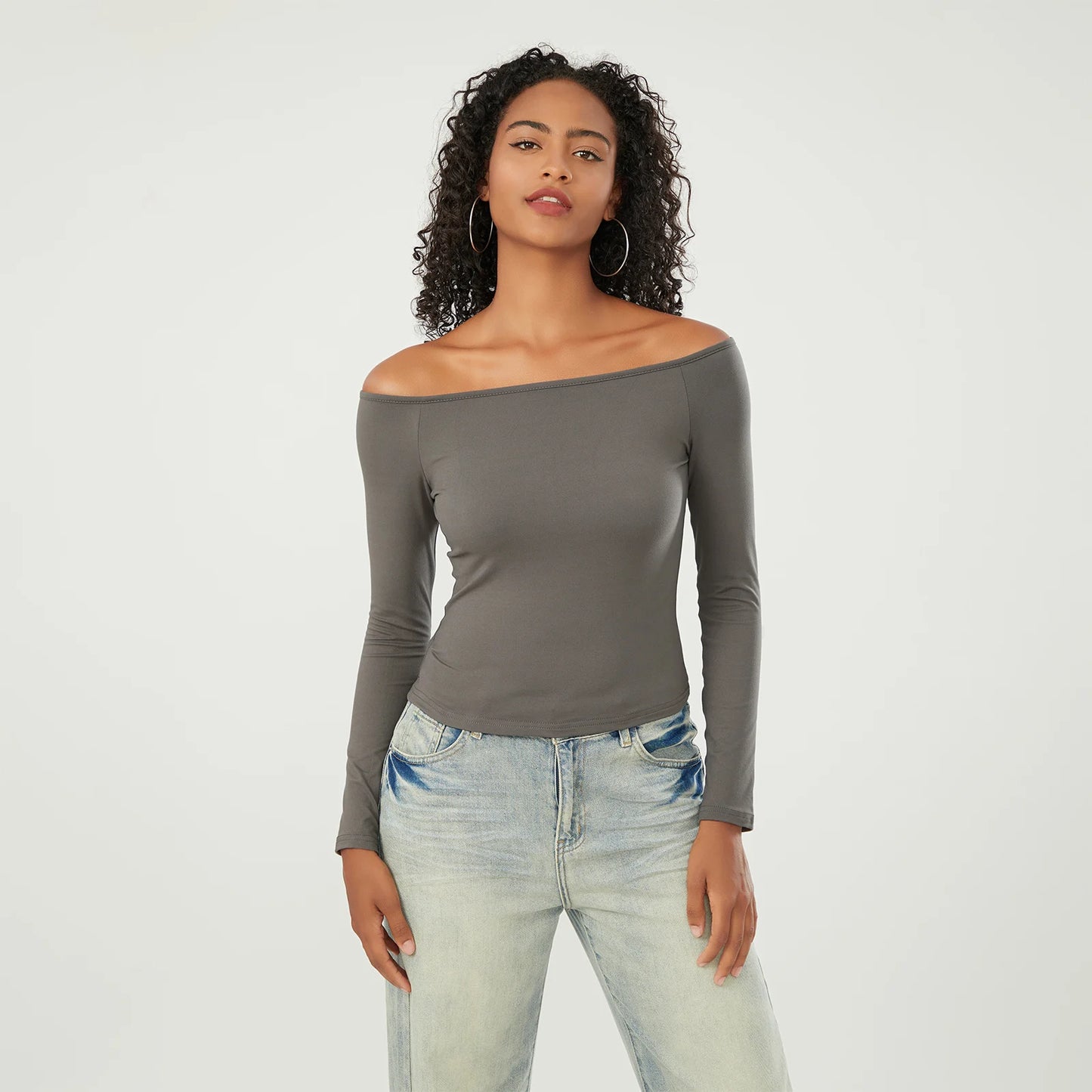 Long-Sleeve Off-the-Shoulder PlushSoft Top