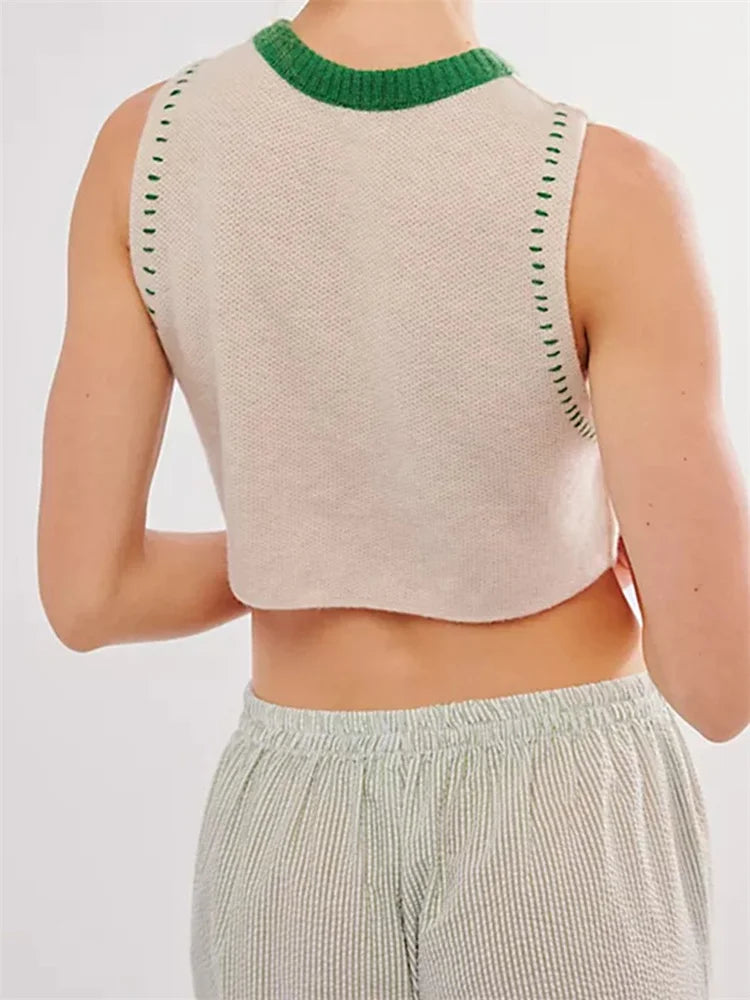 Button-Front Knit Vest