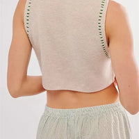 Brunch Button-Front Knit Vest
