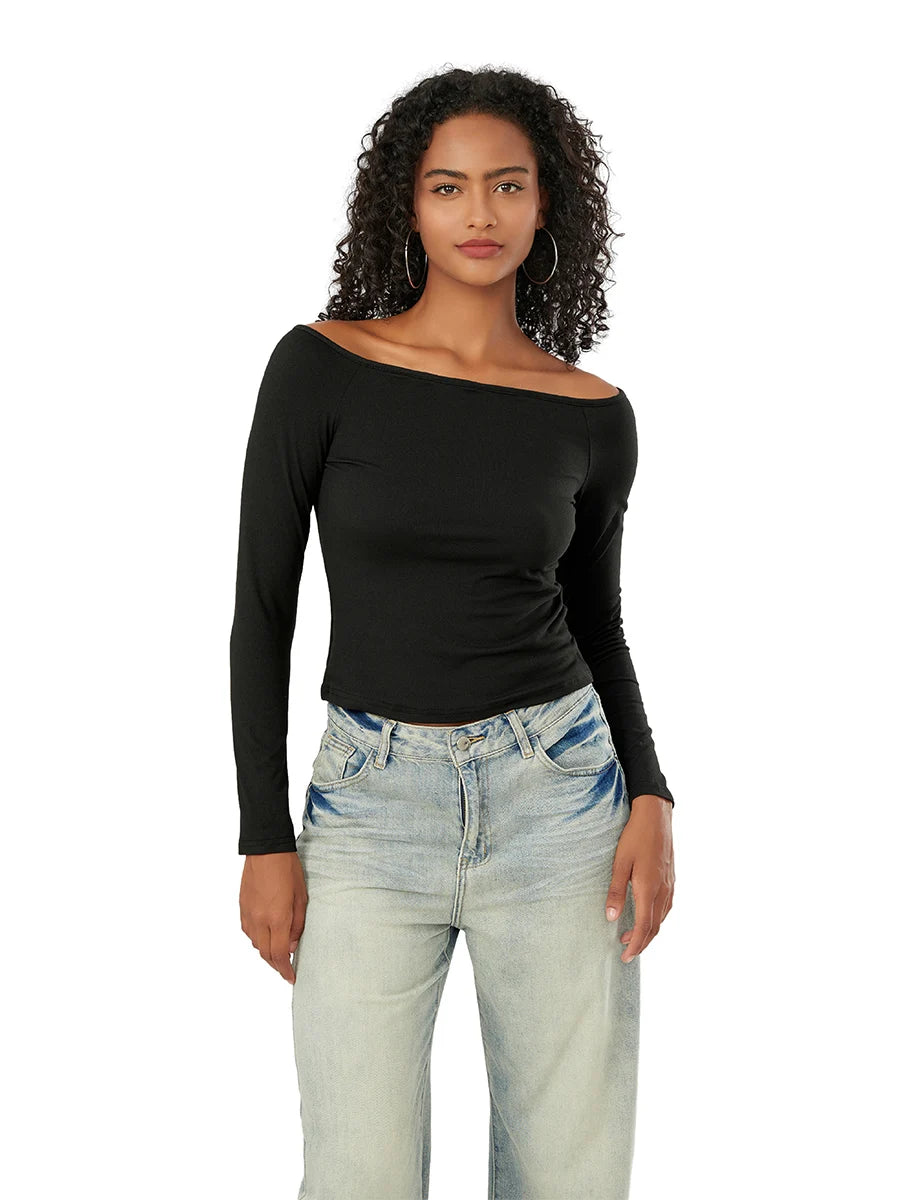 Long-Sleeve Off-the-Shoulder PlushSoft Top