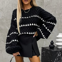 Lady  Crew Neck Pullover Sweater