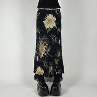 Floral Print Low Rise Long Skirt