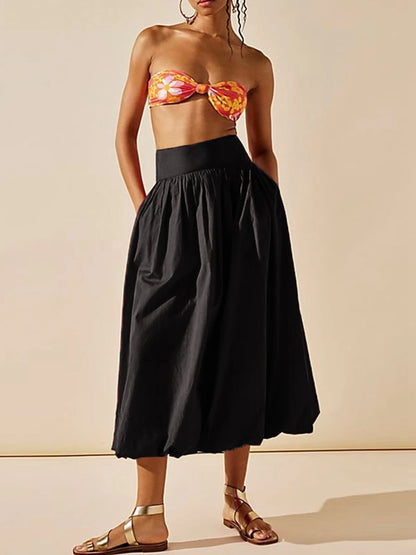 Bubble Hem Fluffy Maxi Skirt