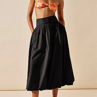 Bubble Hem Fluffy Maxi Skirt