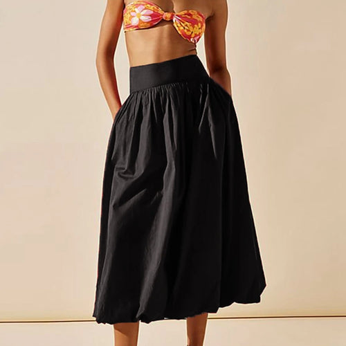 Bubble Hem Fluffy Maxi Skirt