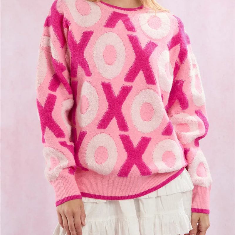 Women’s Heart Jacquard Knit Sweater