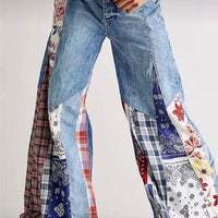 Fashion Patchwork Denim Plants