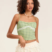 Spaghetti Strap Plaid Camisole
