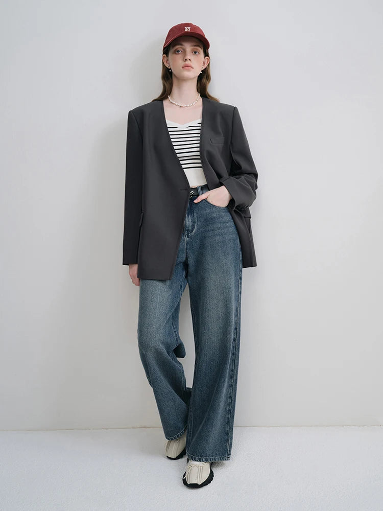 Elegante blue Wide Leg Jeans