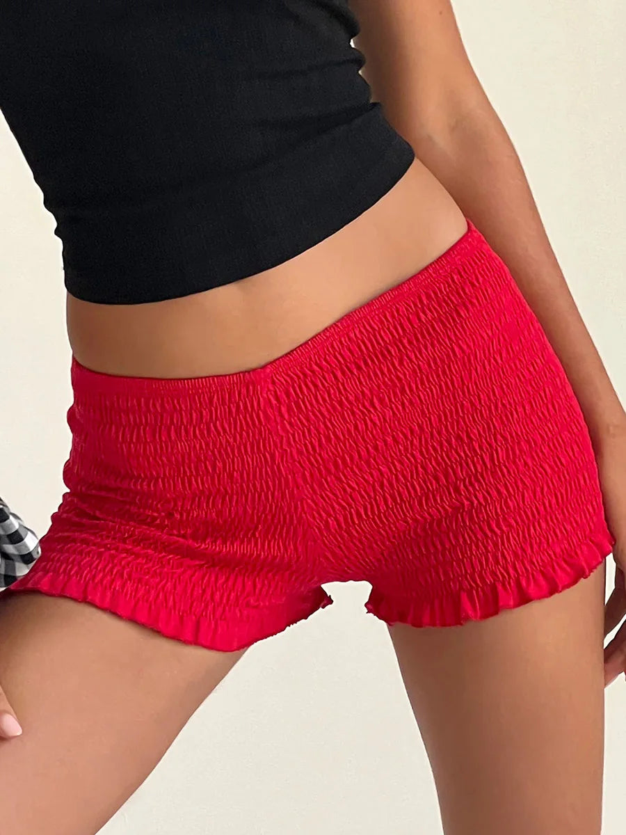 Colored  Shirred Bloomer Shorts