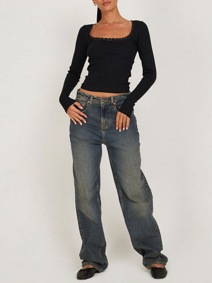 Chelsea Long Sleeve Square Neck Top