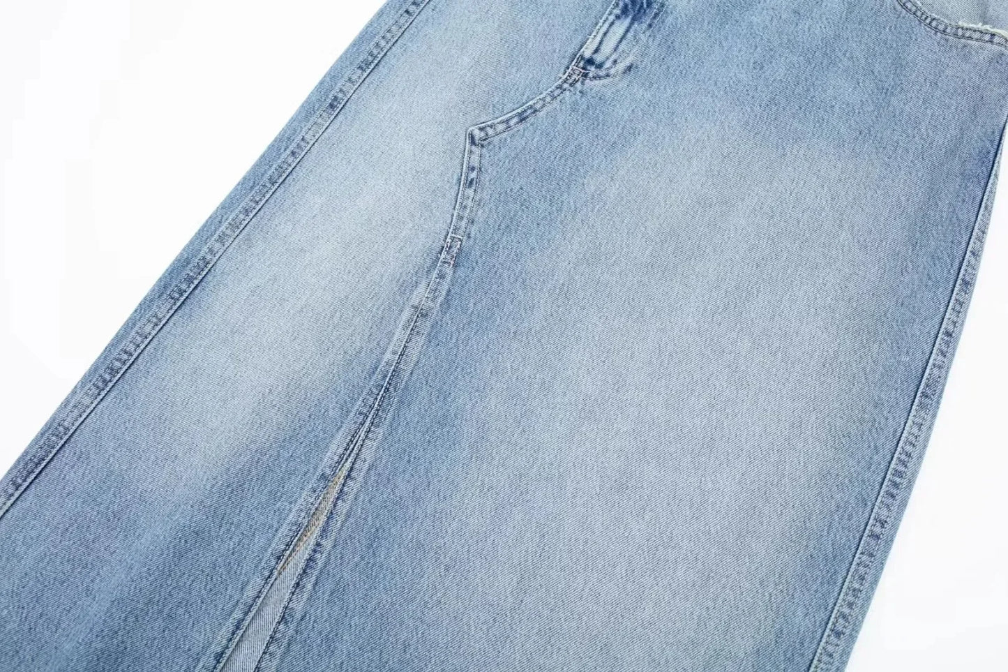 Over Knee Denim Casual Midi Skirt