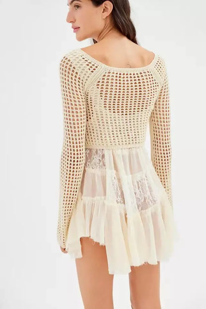 Colorblock Cutout Crop Top