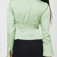 Long Sleeve Tie Front Top