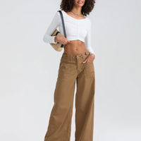 High Waist Wide Leg Denim Pants