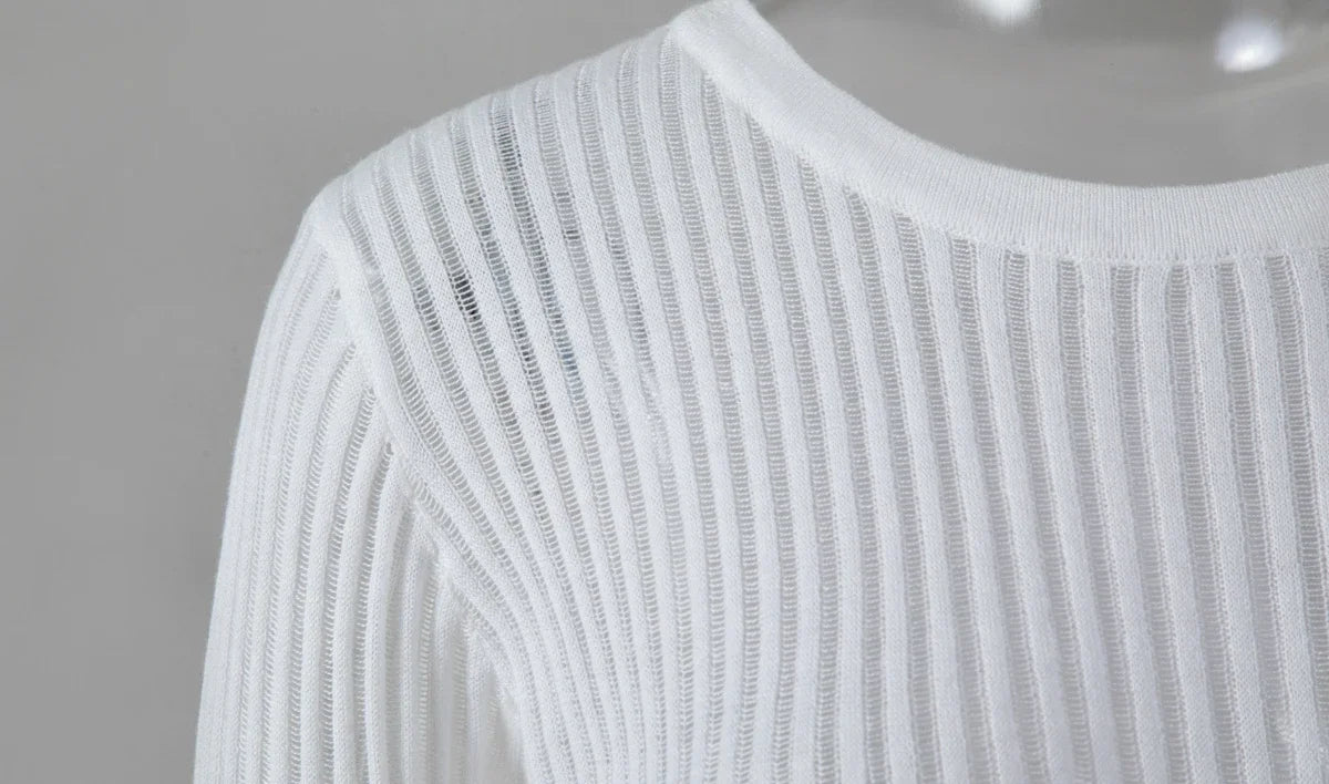 Long Sleeve triped See Through top