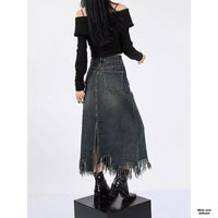 Elegant High-waisted  Fringe Skirt