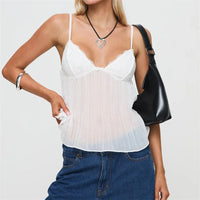 Soft Ruched Lace Camisole Top