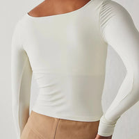 Square Neck Long Sleeve Top