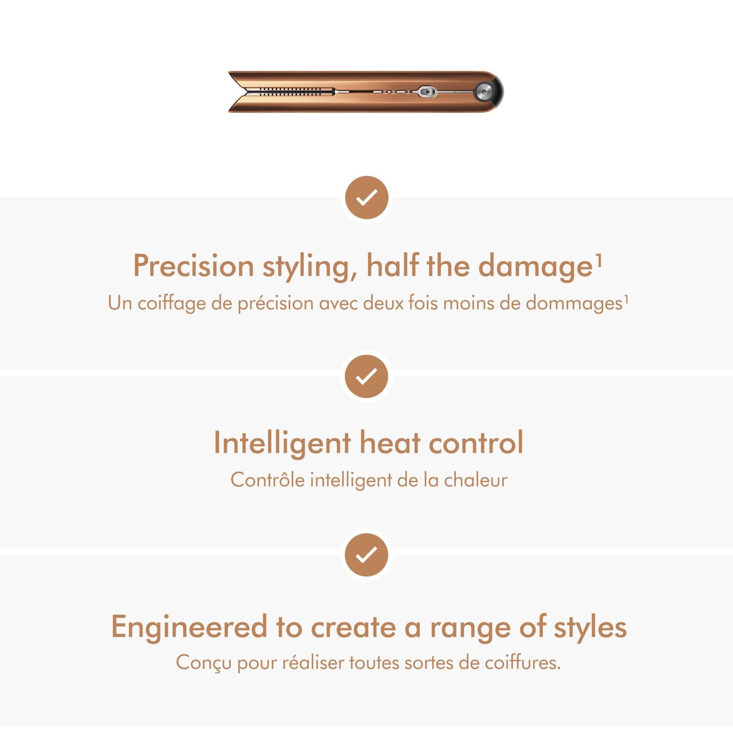DYSON CORRALE HAIR STRAIGHTENER IN COPPER/NICKEL