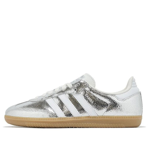 adidas Samba OG Silver Metallic Cracked Leather