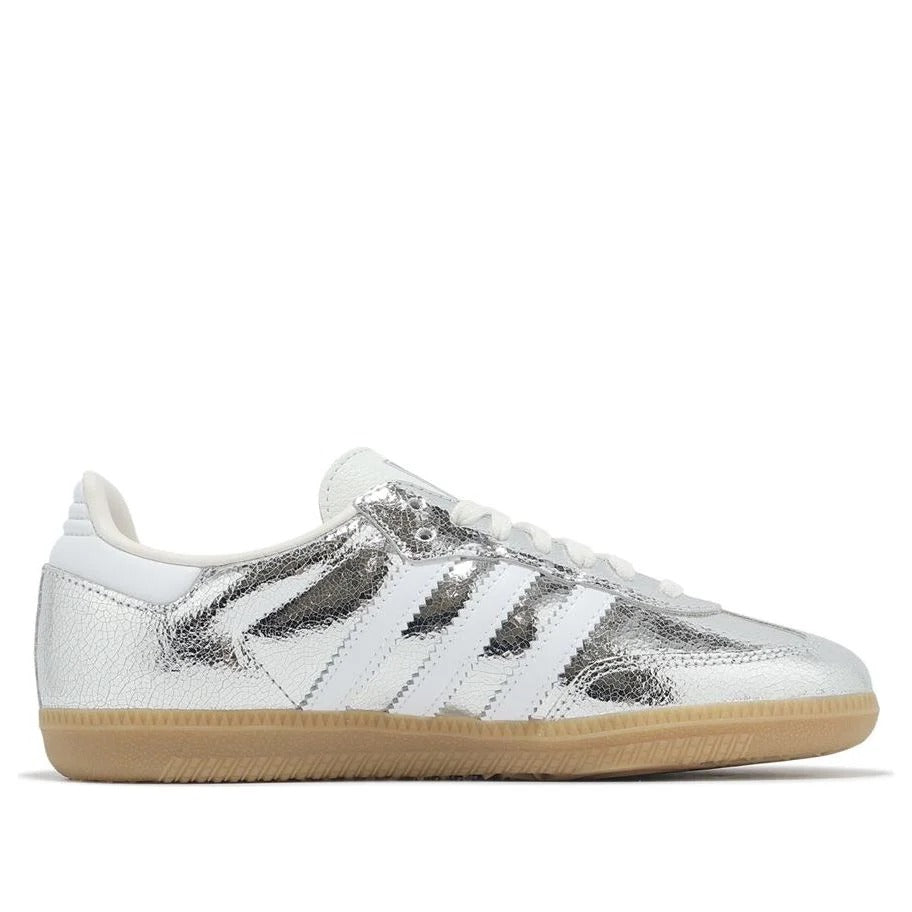 adidas Samba OG Silver Metallic Cracked Leather
